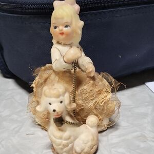 Vintage Figurine with Girl and Poodle
